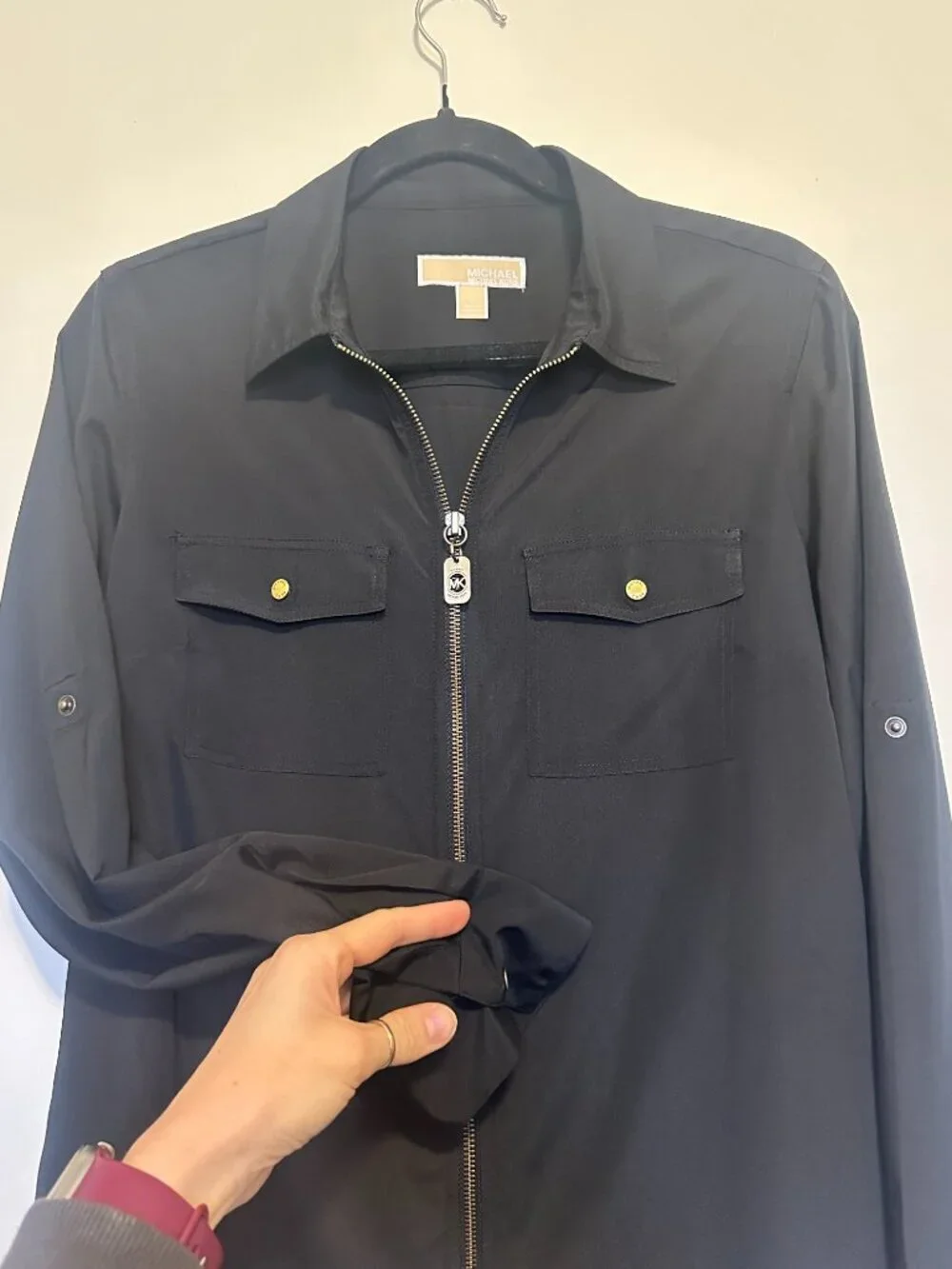 Micheal Kors Front-zip Utility Shirt